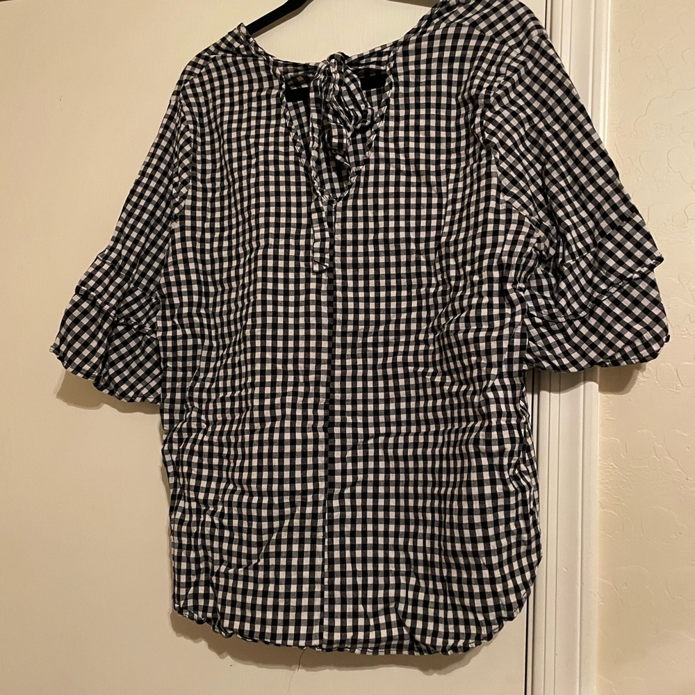 Black and White Buffalo Checkered Women’s Top